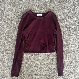 Babaton Deep Burgundy Long Sleeve Top